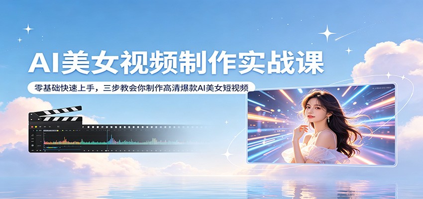 AI美女视频制作实战课:零基础快速上手,三步教会你制作高清爆款AI美女短视频-智点网