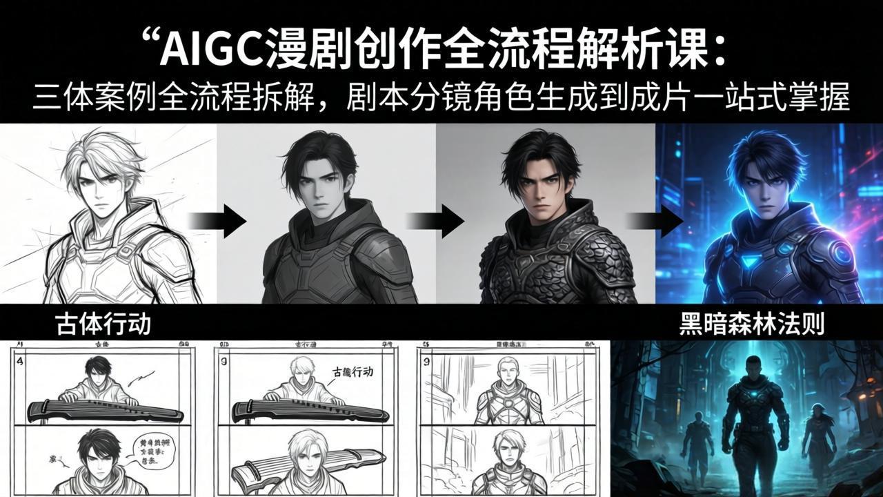 AIGC漫剧创作全流程解析课：三体案例全流程拆解，剧本分镜角色生成到成片一站式掌握-智点网