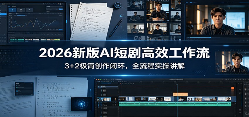 2026新版AI短剧高效工作流：3+2极简创作闭环，全流程实操讲解-智点网