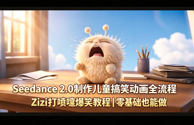 Seedance 2.0制作儿童搞笑动画全流程Zizi打喷嚏爆笑教程｜零基础也能做-智点网
