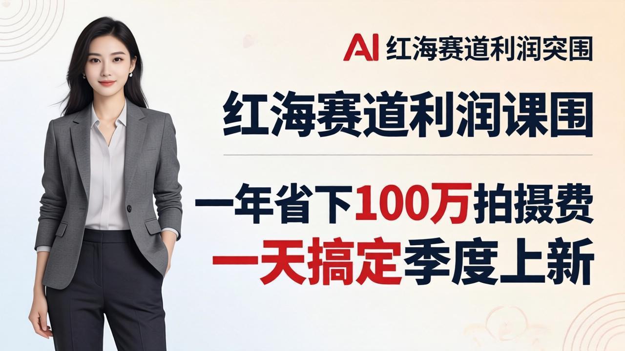 服装老板AI模特图课：一年省下100万拍摄费，一天搞定季度上新，红海赛道利润突围-智点网