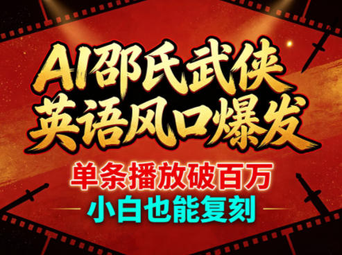 AI邵氏武侠英语风口爆发，单条播放破百万，小白也能复刻-智点网