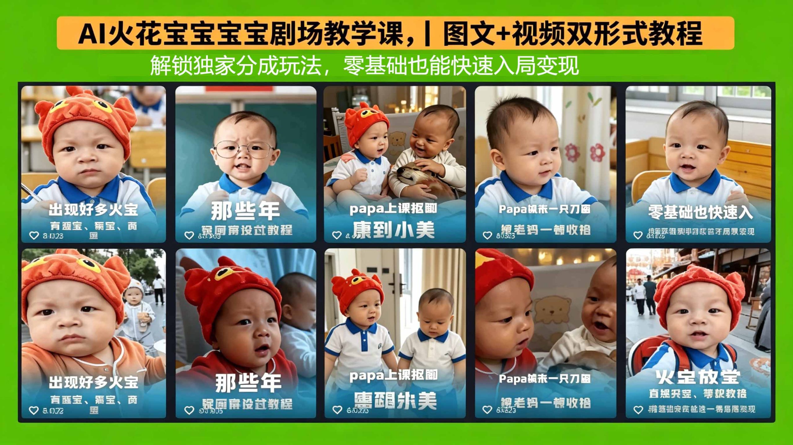 AI火花宝宝宝宝剧场教学课，图文+视频双形式教程，解锁独家分成玩法，零基础也能快速入局变现-智点网