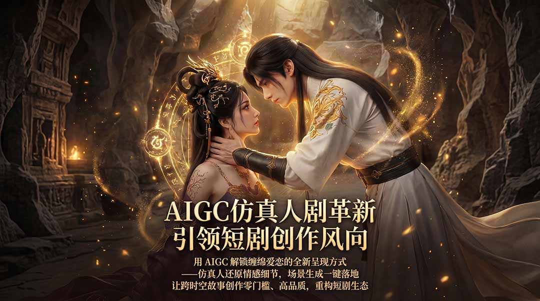 AIGC 仿真人短剧创作革新，解锁仙侠爱恋全新呈现，一键出高质场景，零门槛打造爆款剧集-智点网