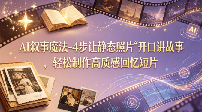 AI叙事魔法-4步让静态照片“开口讲故事”，轻松制作高质感回忆短片-智点网