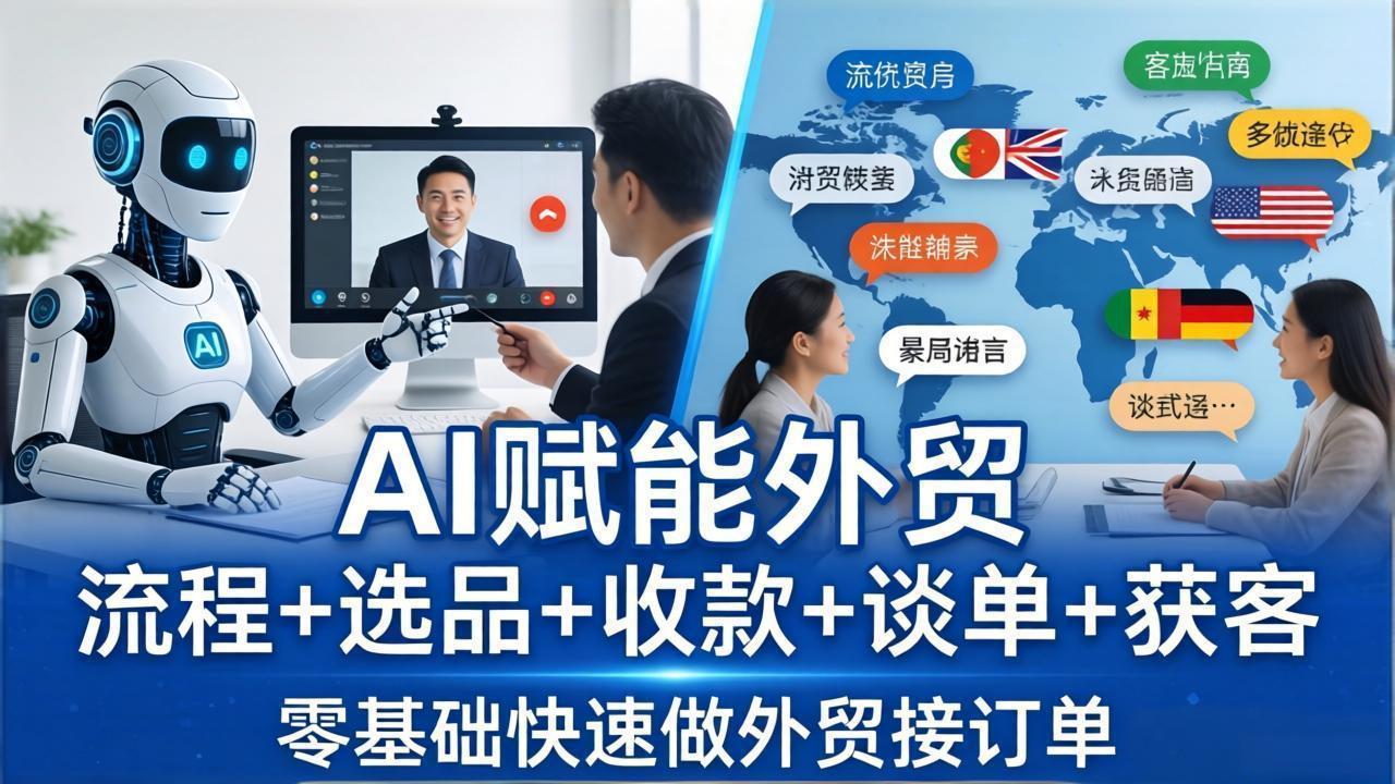 外贸+AI实战课：流程+选品+收款+谈单+获客，零基础快速做外贸接订单-智点网