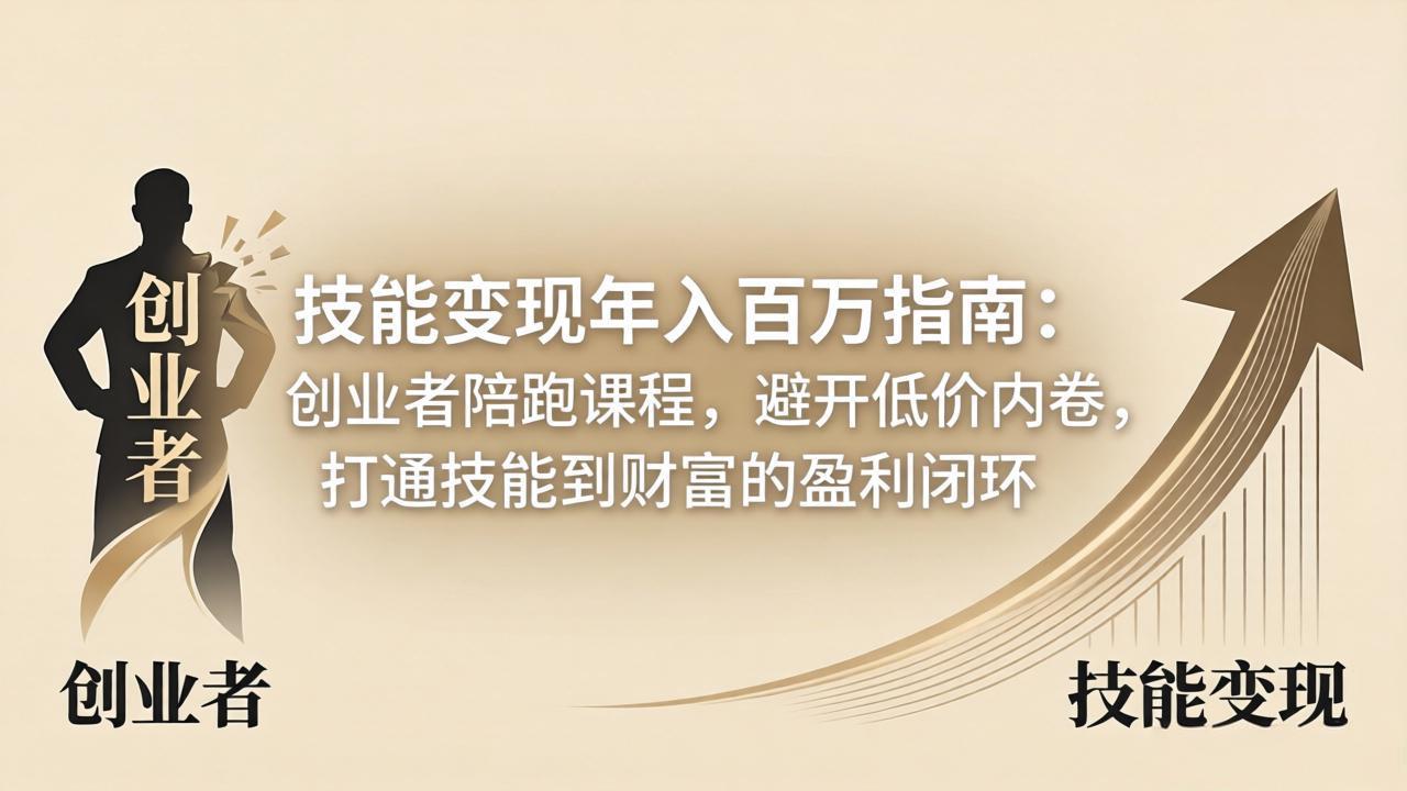 技能变现年入百万指南：创业者陪跑课程，避开低价内卷，打通技能到财富的盈利闭环-智点网