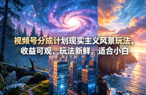 视频号分成计划现实主义风景玩法，收益可观，玩法新鲜，适合小白-智点网