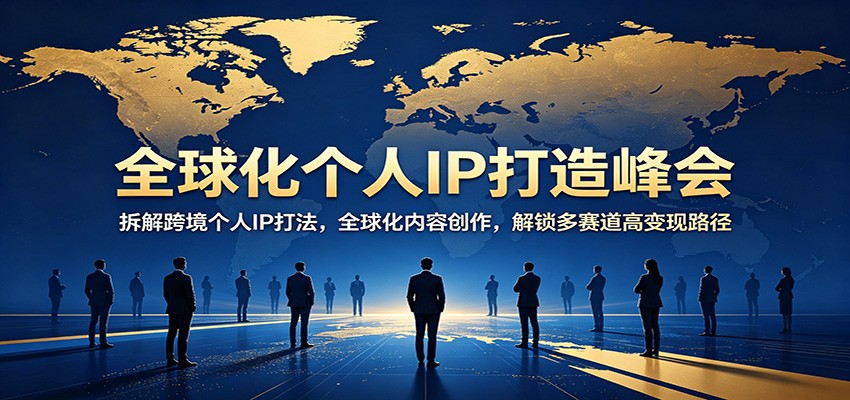 全球化个人IP打造峰会：拆解跨境个人IP打法，全球化内容创作，解锁多赛道高变现路径-智点网