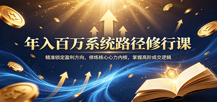 年入百万系统路径修行课：精准锁定盈利方向，修炼核心心力内核，掌握高阶成交逻辑-智点网
