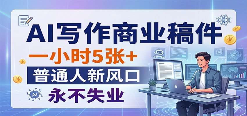 AI写作商业稿件,一小时5张+,普通人新风口,永不失业-智点网