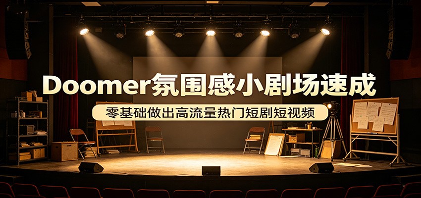 Doomer氛围感小剧场速成，零基础做出高流量热门短剧短视频-智点网
