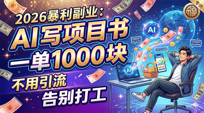 2026暴利副业：AI 写项目书，一单 1000 块，不用引流，告别打工-智点网