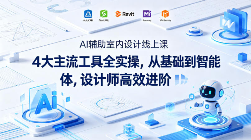 AI辅助室内设计线上课｜4大主流工具全实操，从基础到智能体，设计师高效进阶-智点网