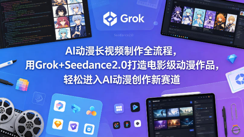 AI动漫长视频制作全流程，用Grok+Seedance2.0打造电影级动漫作品，轻松进入AI动漫创作新赛道-智点网