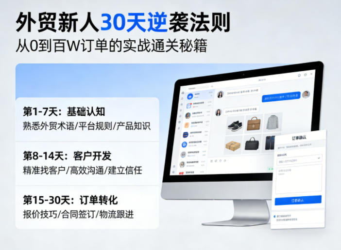 外贸新人30天逆袭法则，教你从0到百W订单的实战通关秘籍-智点网