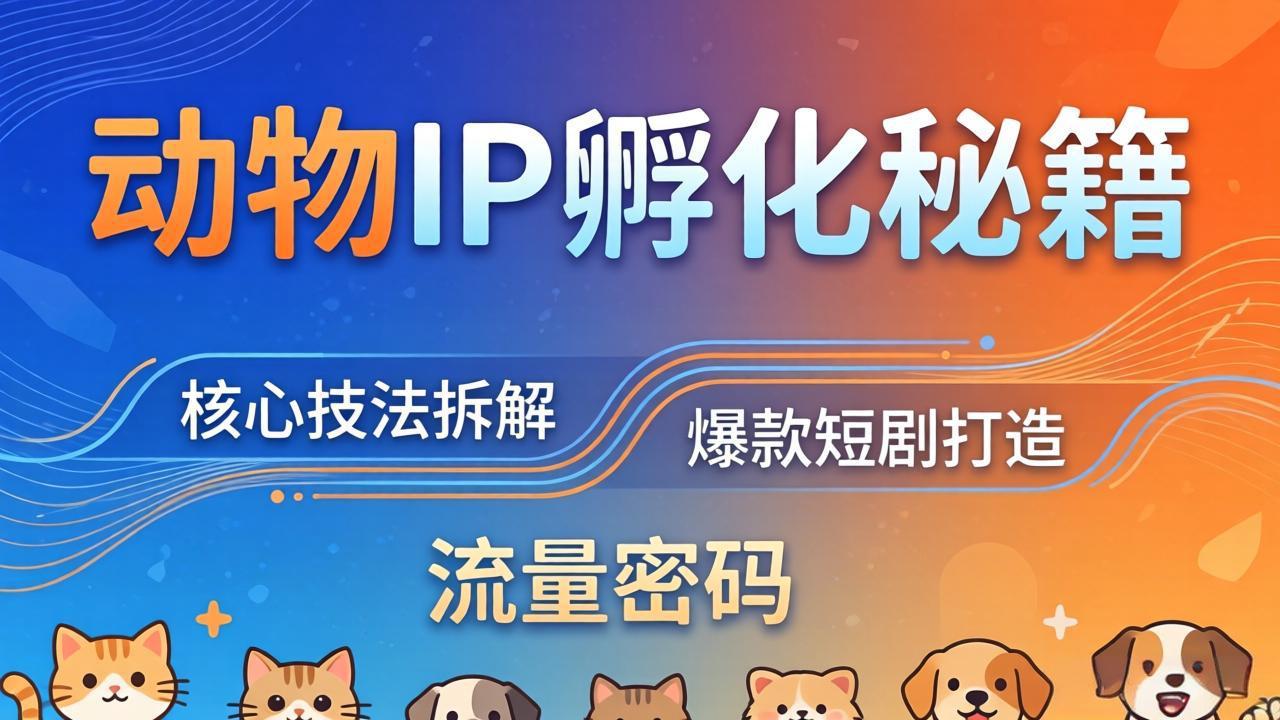 动物IP孵化全套秘籍，三大核心技法拆解，打造爆款萌宠短剧，轻松拿捏赛道流量密码-智点网