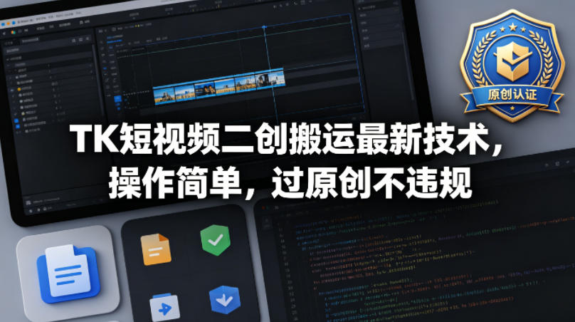 TK短视频二创搬运最新技术，操作简单，过原创不违规-智点网