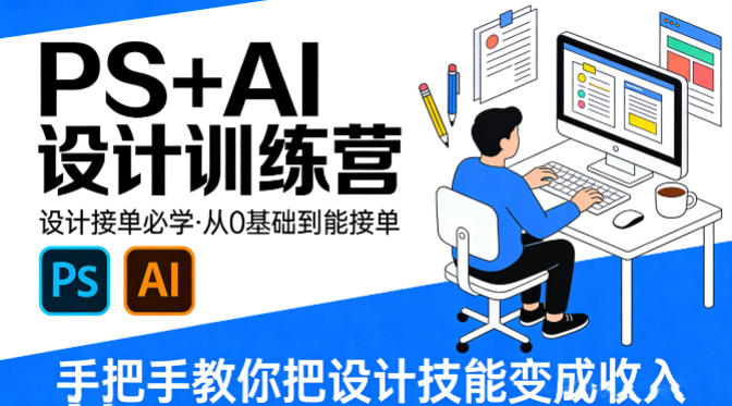 设计接单必学，PS+AI设计训练营，从0基础到能接单，手把手教你把设计技能变成收入-智点网