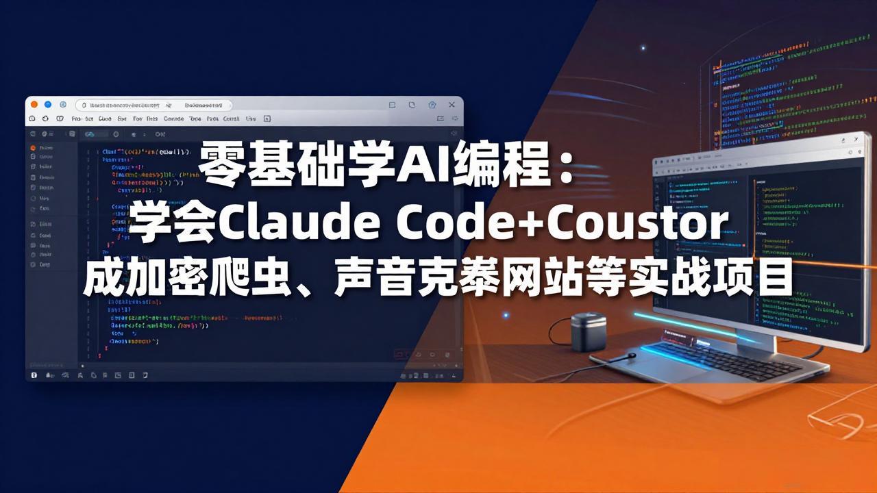 零基础学AI编程：学会Claude Code+Cursor完成加密爬虫、声音克隆网站等实战项目-智点网