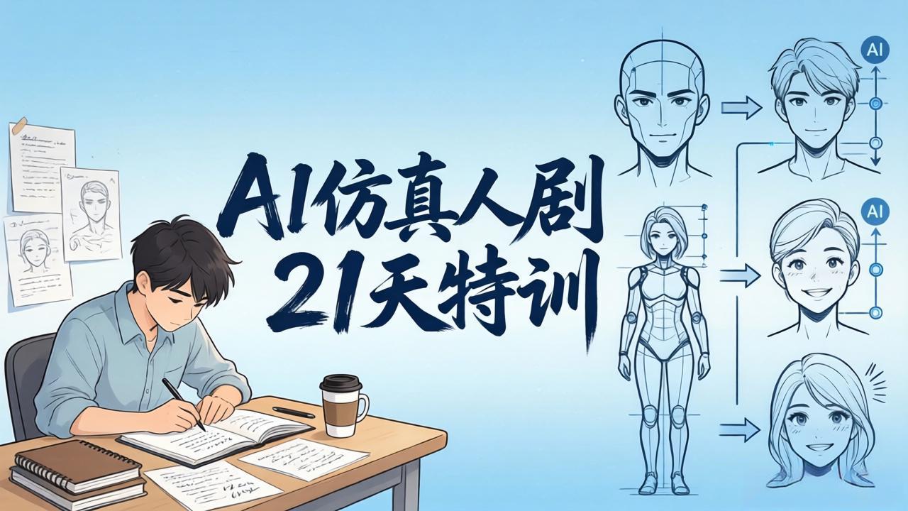 AI仿真人剧21天特训-更新：从剧本到成片全流程实战，掌握角色一致性与变现方法-智点网