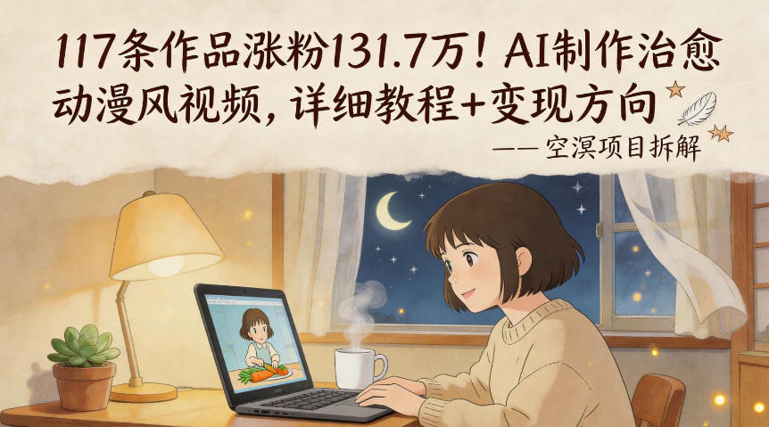 117条作品涨粉131.7W！AI制作治愈动漫风视频，详细教程+变现方向-智点网