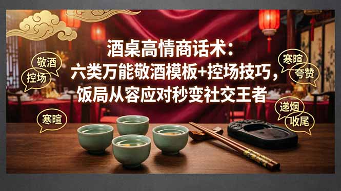 付费文章：酒桌高情商话术：六类万能敬酒模板+控场技巧，饭局从容应对秒变社交王者-智点网