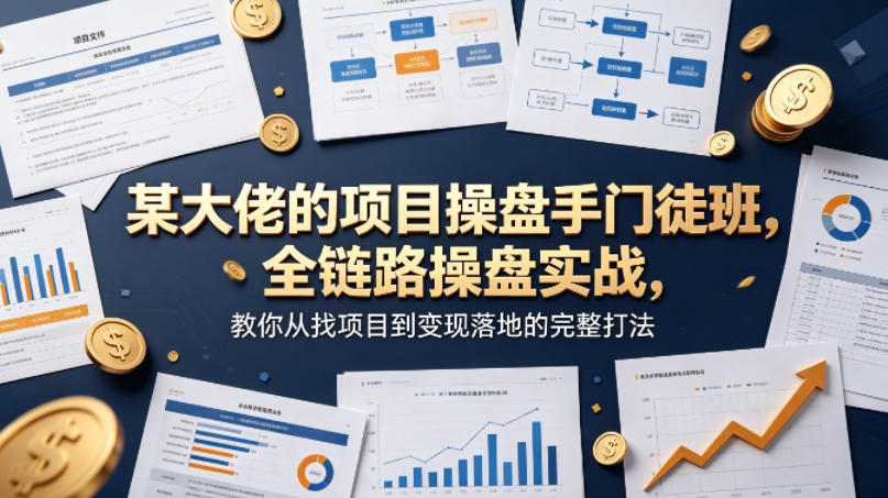 某大佬的项目操盘手门徒班，全链路操盘实战，教你从找项目到变现落地的完整打法-智点网