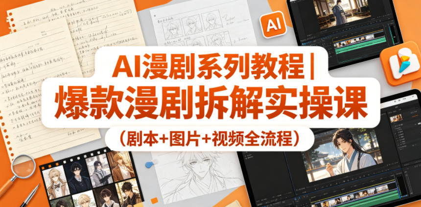 AI漫剧系列教程｜爆款漫剧拆解实操课(剧本+图片+视频全流程)-智点网