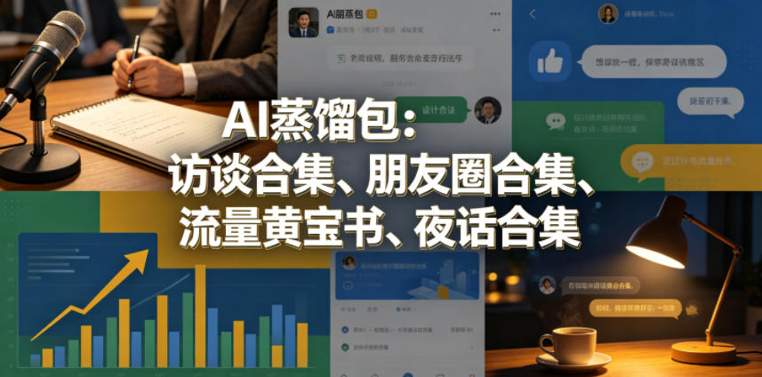AI蒸馏包：访谈合集、朋友圈合集、流量黄宝书、夜话合集【文档】-智点网