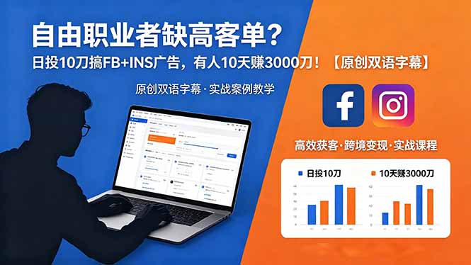 自由职业者缺高客单？日投 10 刀搞 FB+INS 广告，有人 10 天赚 3000 刀！【原创双语字幕】-智点网