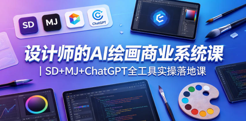 设计师的AI绘画商业系统课｜SD+MJ+ChatGPT全工具实操落地课-智点网