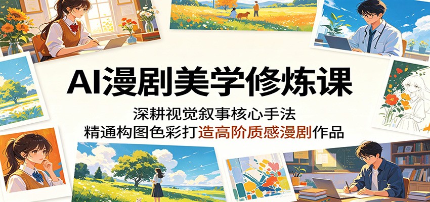 AI漫剧美学修炼课：深耕视觉叙事核心手法，精通构图色彩打造高阶质感漫剧作品-智点网