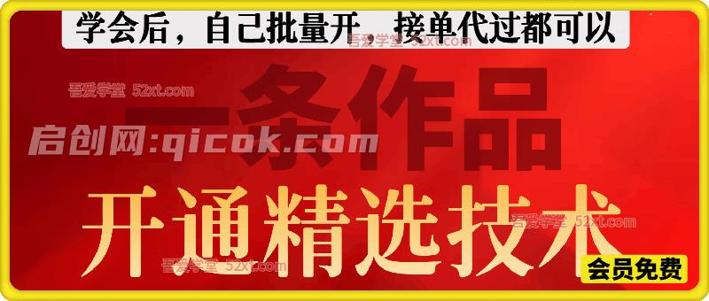一条作品开通精选技术 外面代过接单240，有人测试一条过-智点网