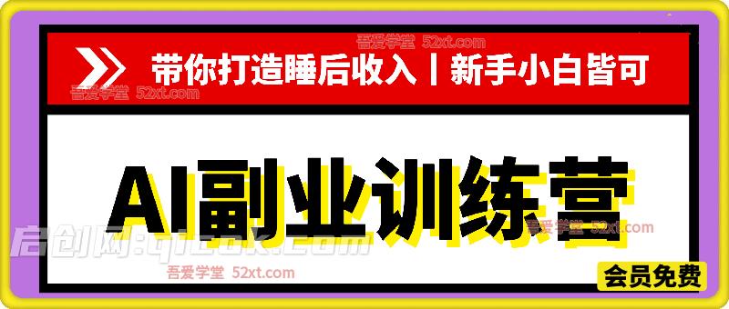 AI副业训练营带你打造睡后收入丨新手小白皆可-智点网