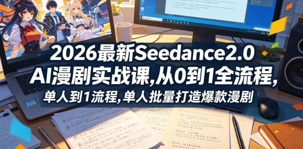2026最新Seedance2.0 AI漫剧实战课,，从0到1全流程，单人批量打造爆款漫剧-智点网