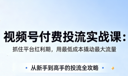 渔财老师·视频号付费投流实战课(更新5月)-智点网