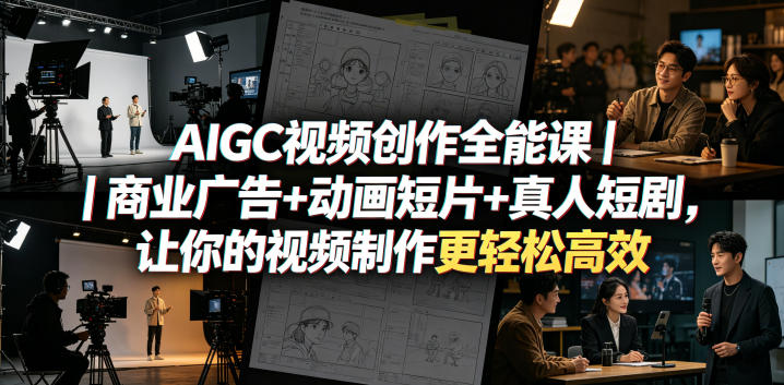 AIGC视频创作全能课｜商业广告+动画短片+真人短剧，让你的视频制作更轻松高效-智点网