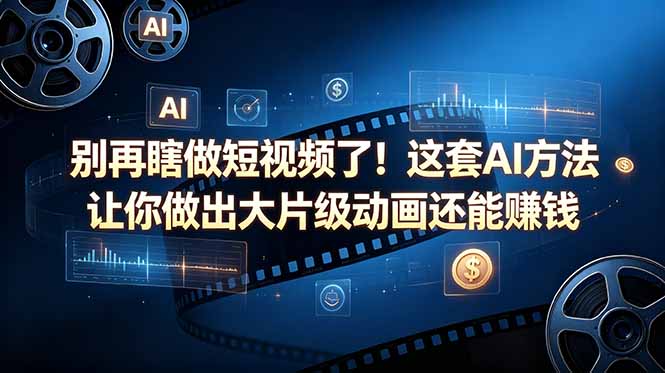 别再瞎做短视频了！这套 AI 方法让你做出大片级动画还能赚钱【原创双语字幕】-智点网