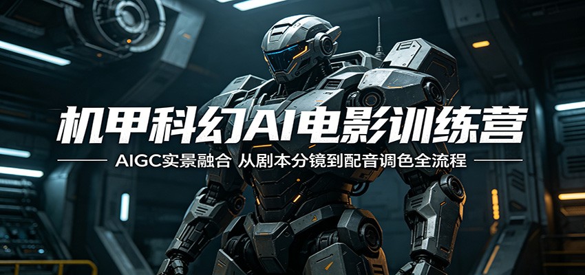 机甲科幻AI电影训练营：AIGC实景融合，从剧本分镜到配音调色全流程-智点网