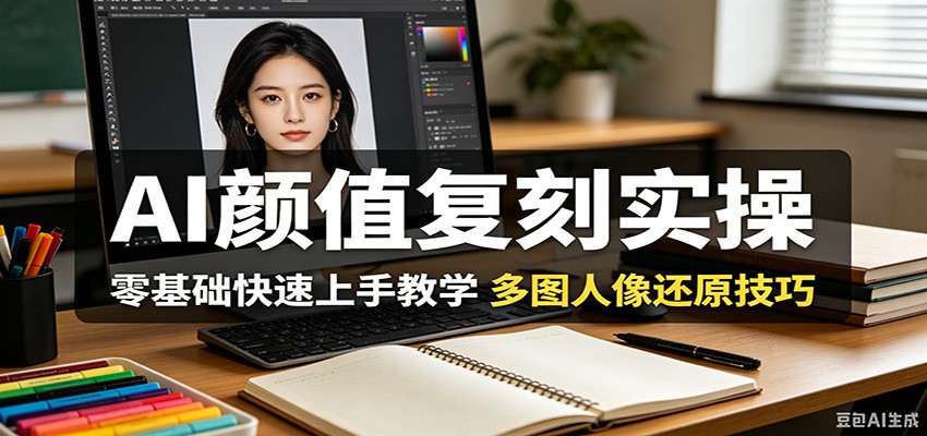 AI颜值复刻实操,零基础快速上手教学,多图人像还原技巧-智点网
