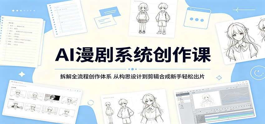 AI漫剧系统创作课：拆解全流程创作体系，从构思设计到剪辑合成新手轻松出片-智点网