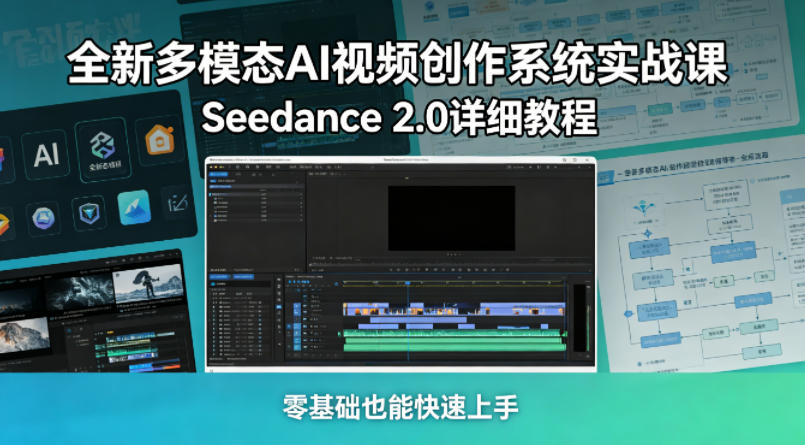 全新多模态AI视频创作系统实战课，Seedance 2.0详细教程，零基础也能快速上手-智点网