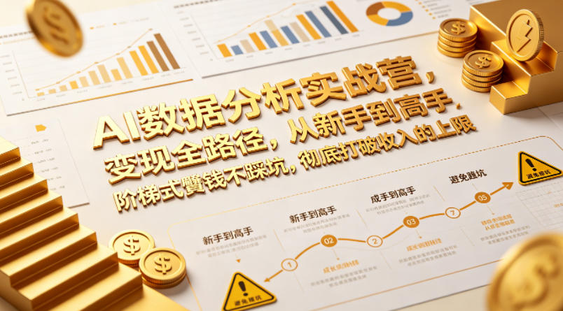 AI数据分析实战营，变现全路径，从新手到高手，阶梯式賺钱不踩坑，彻底打破收入的上限-智点网