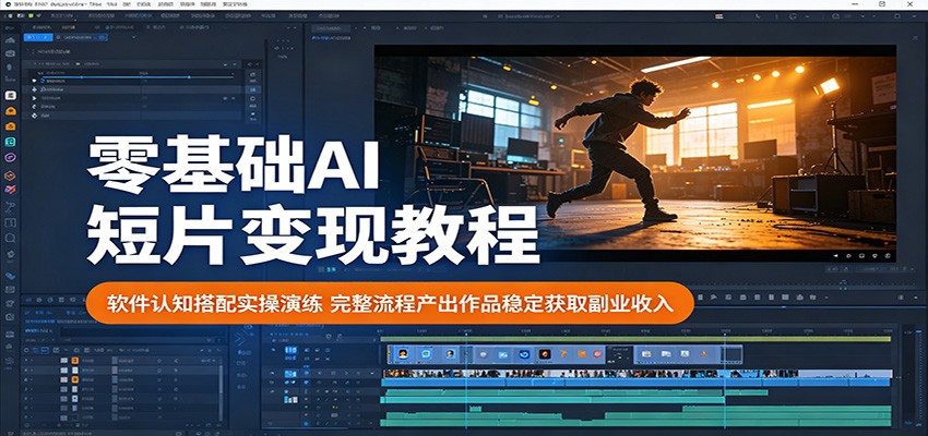 零基础AI短片变现教程：软件认知搭配实操演练，完整流程产出作品稳定获取副业收入-智点网