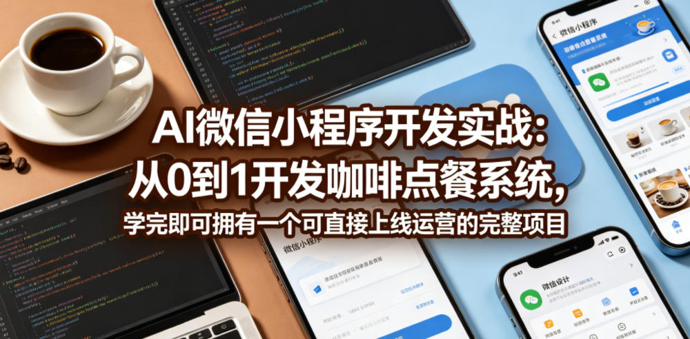 AI微信小程序开发实战：从0到1开发咖啡点餐系统，学完即可拥有一个可直接上线运营的完整项目-智点网
