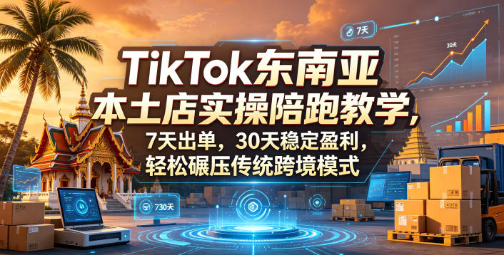 TikTok东南亚本土店实操陪跑教学，7天出单，30天稳定盈利，轻松碾压传统跨境模式-智点网