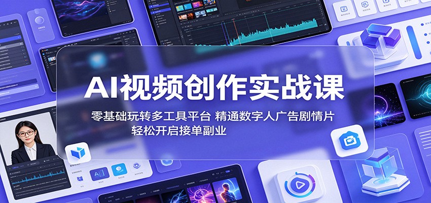 AI视频创作实战课：零基础玩转多工具平台，精通数字人广告、剧情片，轻松开启接单副业-智点网