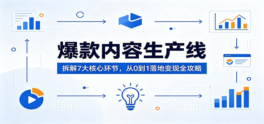 爆款内容生产线：拆解7大核心环节，从0到1落地变现全攻略-智点网