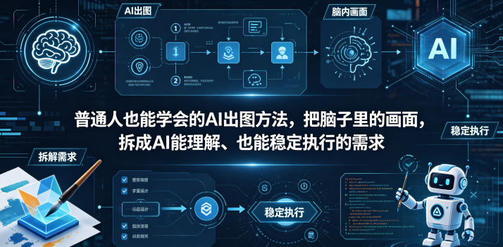 普通⼈也能学会的AI出图⽅法，把脑子里的画面，拆成AI能理解、也能稳定执行的需求【文档】-智点网